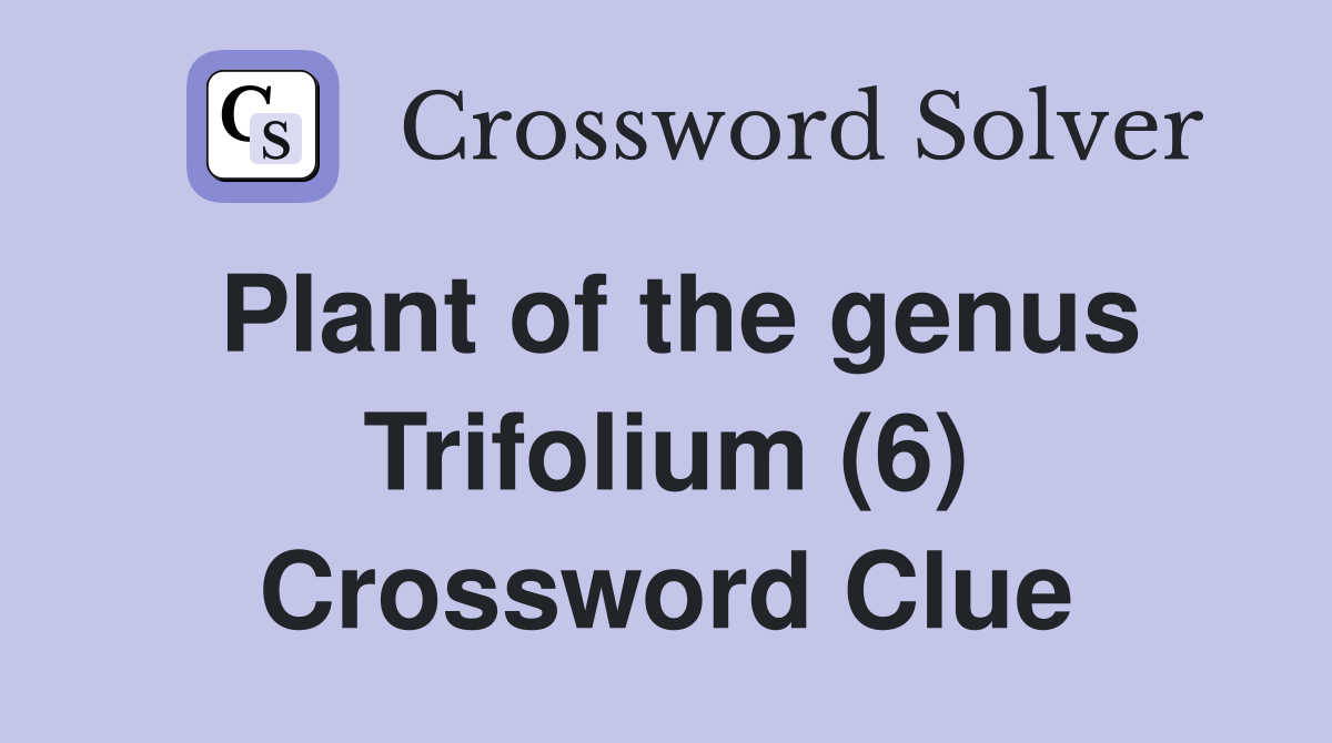 Plant of the genus Trifolium (6) Crossword Clue Answers Crossword